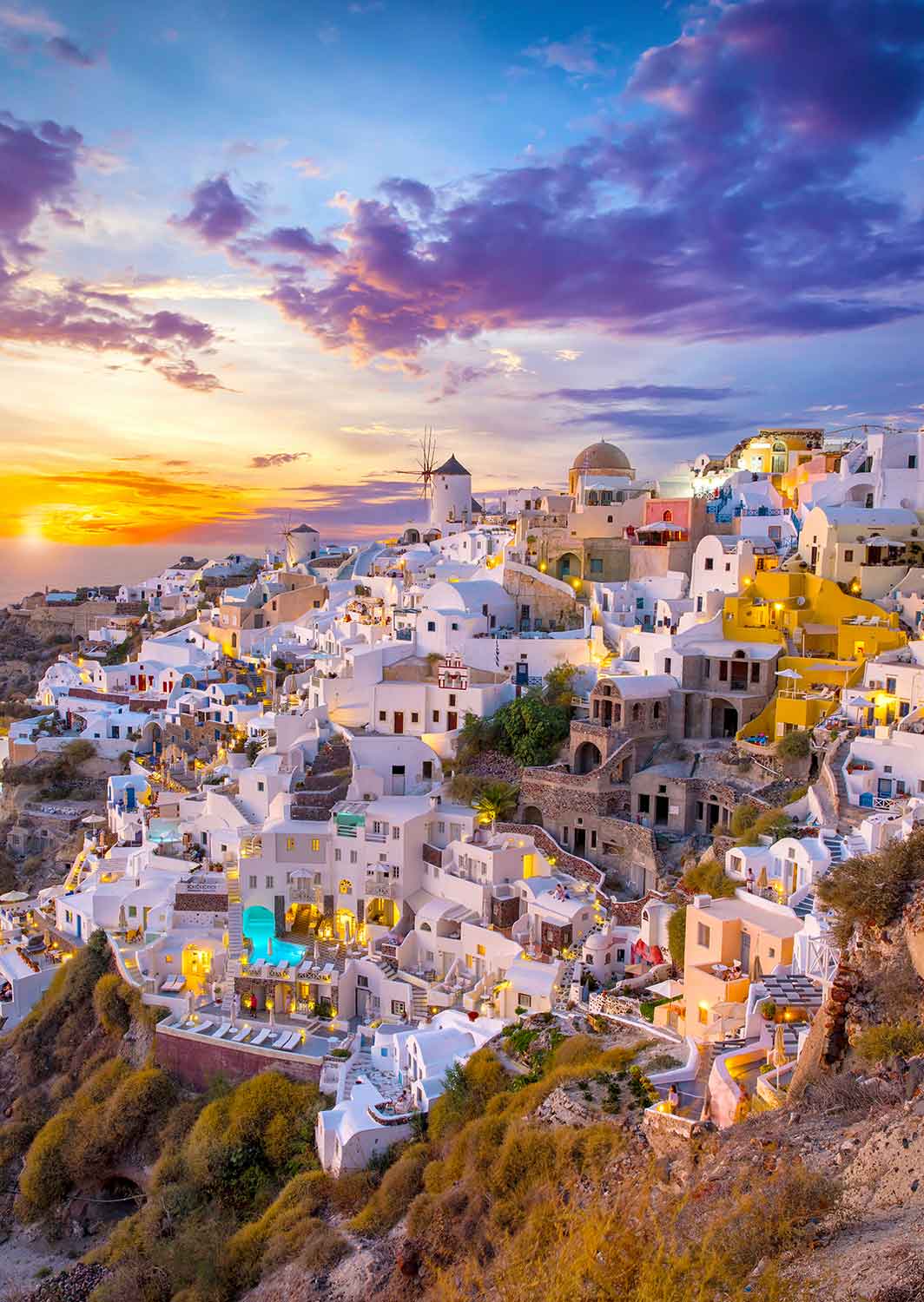 Puzzle Enjoy Puesta de Sol sobre Santorini de 1000 Piezas