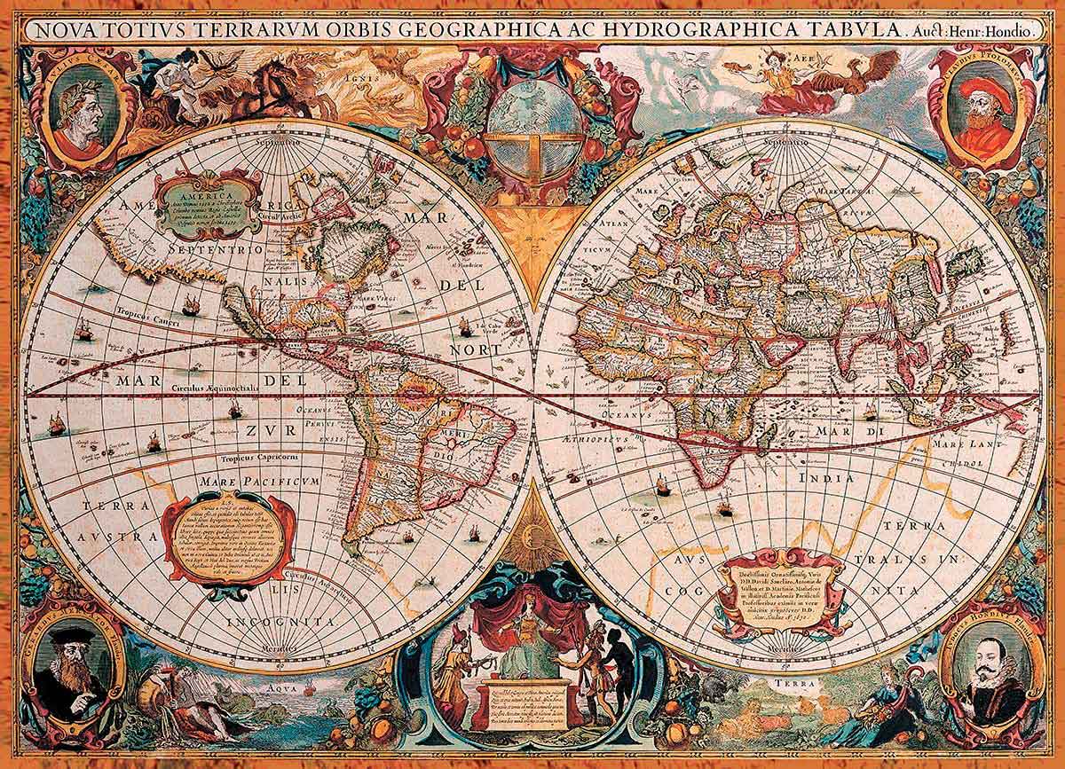 Puzzle Eurographics Antiguo Mapa del Mundo de 1000 Piezas