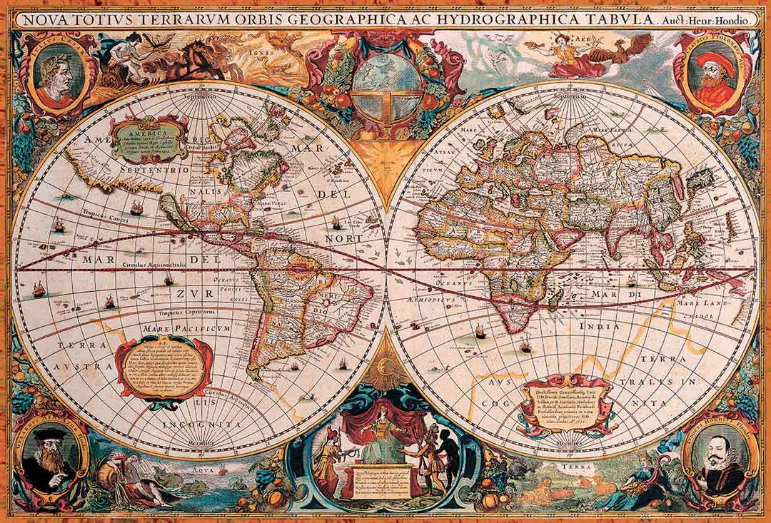 Puzzle Eurographics Antiguo Mapa del Mundo de 2000 Piezas