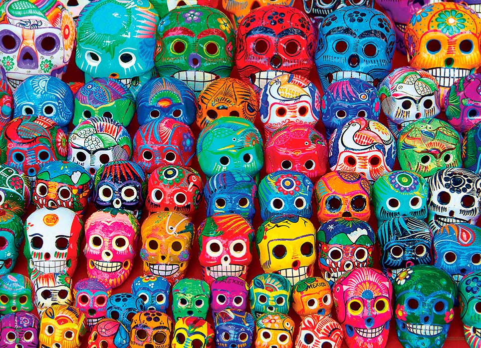 Puzzle De 1000 Piezas Para Adultos - Calaveras Mexicanas, Ideal Para Relajarse Y Decorar (38x26 Cm)