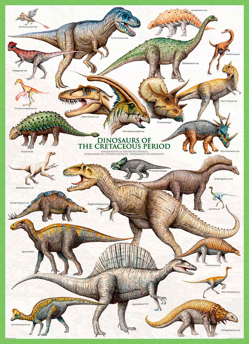 Puzzle Eurographics Dinosaurios del Cretácico de 1000 Piezas