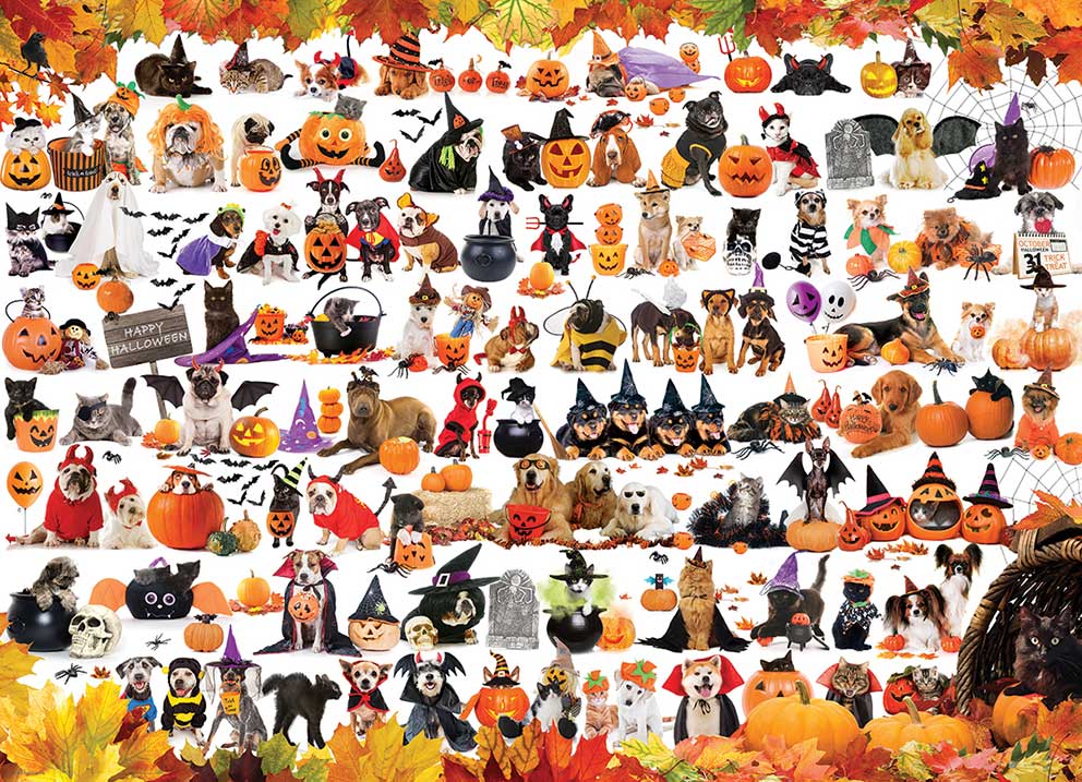 Puzzle Eurographics Halloween de Gatitos y Cachorros 1000 Pieza