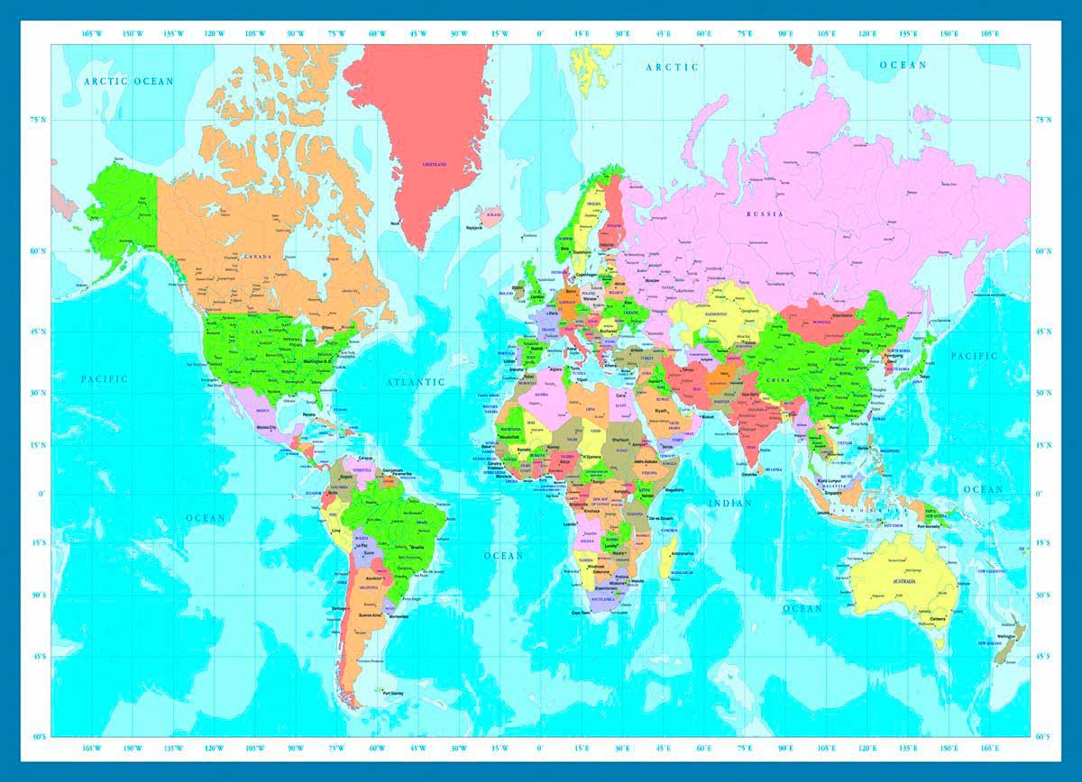 Puzzle Eurographics Mapa Del Mundo de 1000 Piezas