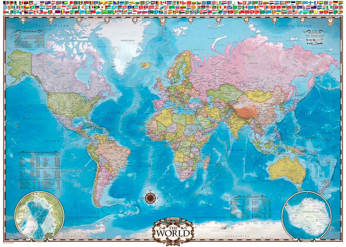 Puzzle Eurographics Mapa del Mundo de 1000 Piezas