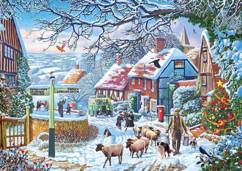 Puzzle Gibsons Un Paseo de Invierno de 1000 Piezas