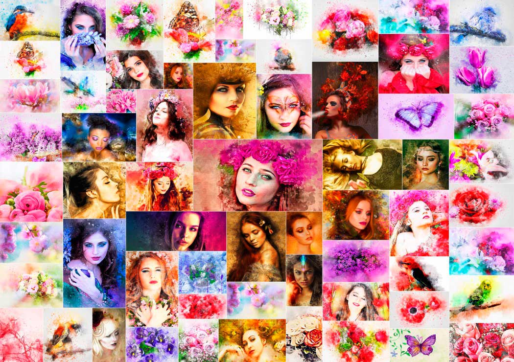 Puzzle Grafika Collage de Mujeres de 1500 Piezas