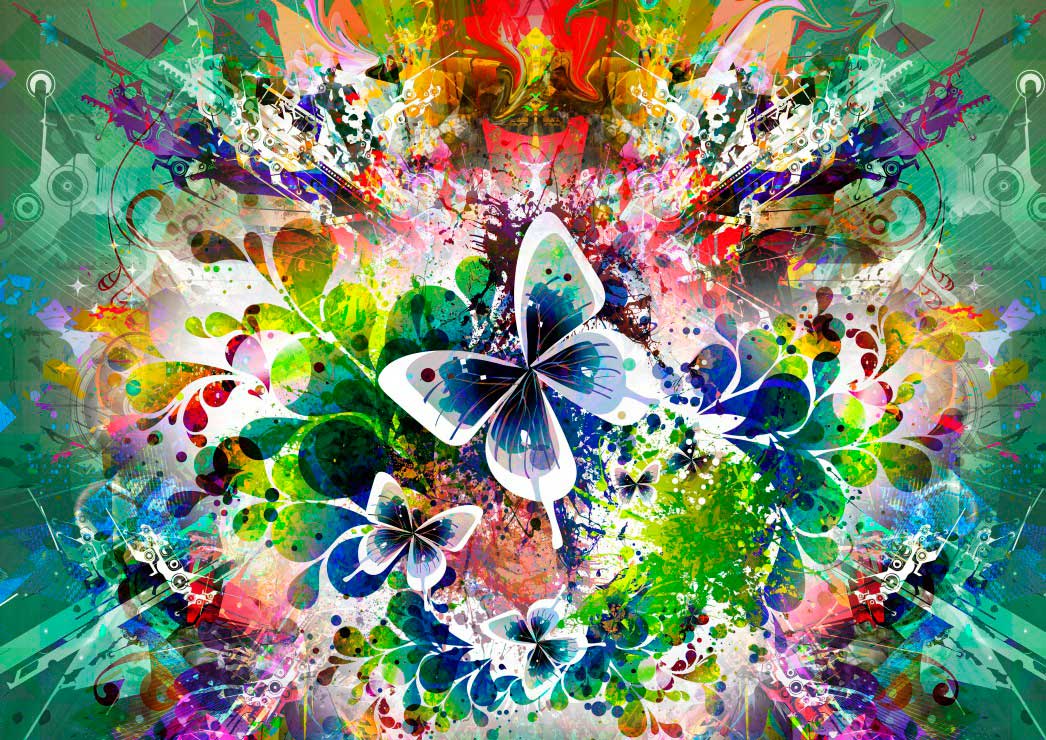 Puzzle Grafika Flores y Mariposas de Primavera de 1500 Piezas