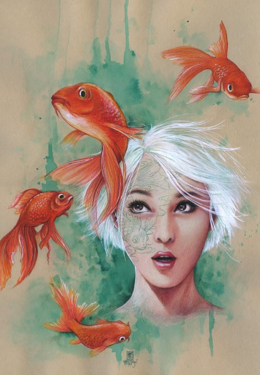 Puzzle Grafika La Dama de los Peces de 1000 Piezas