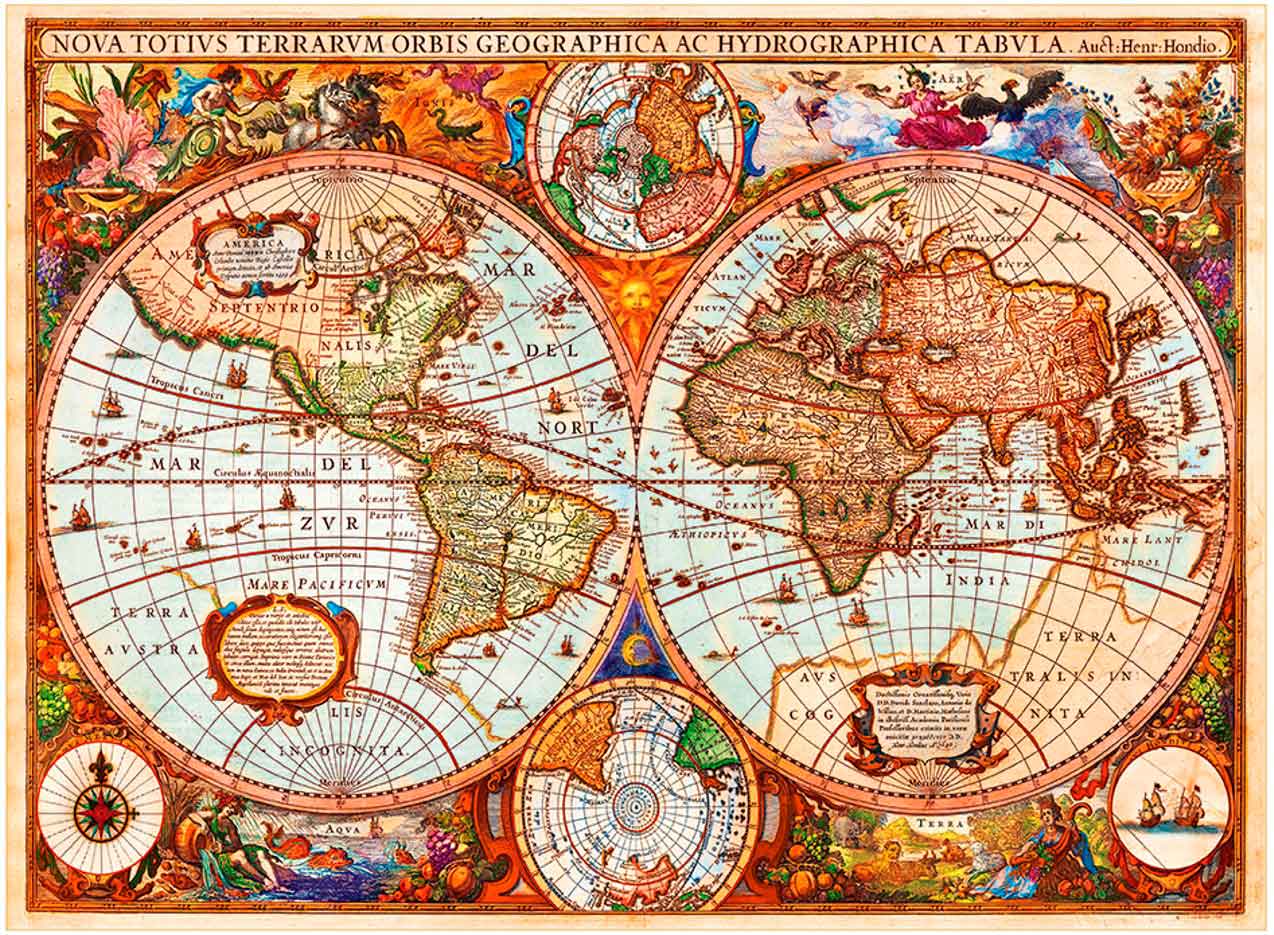 Puzzle Grafika Mapa del Mundo Antiguo de 3000 Piezas