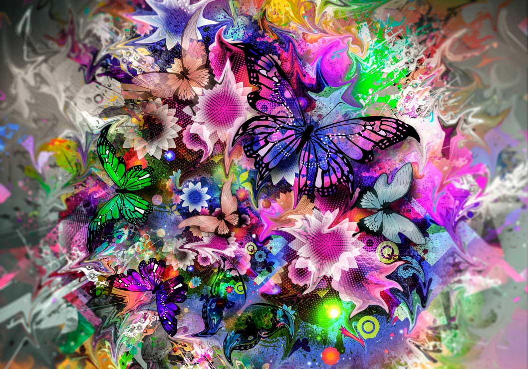 Puzzle Grafika Mariposas de Colores de 1000 Piezas