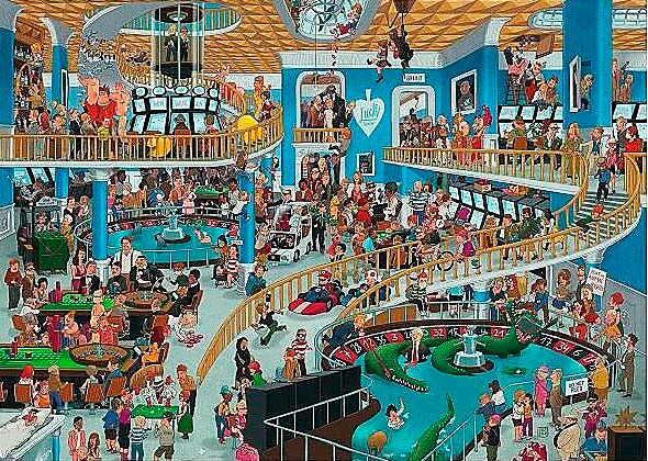 Puzzle Heye Casino Caótico, Caja Triangular de 1000 Pzs