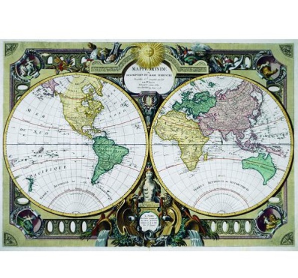 Puzzle Impronte Edizioni Mapamundi Antiguo de 1000 Piezas