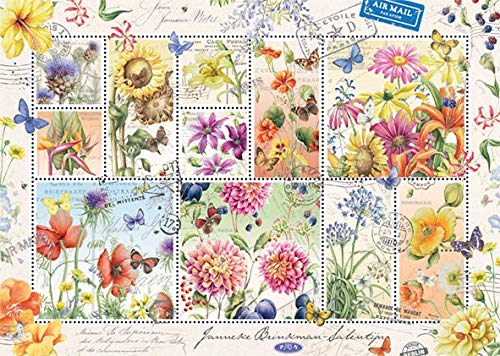 Puzzle Jumbo Colección de Sellos de Flores de Verano de 1000 Pi