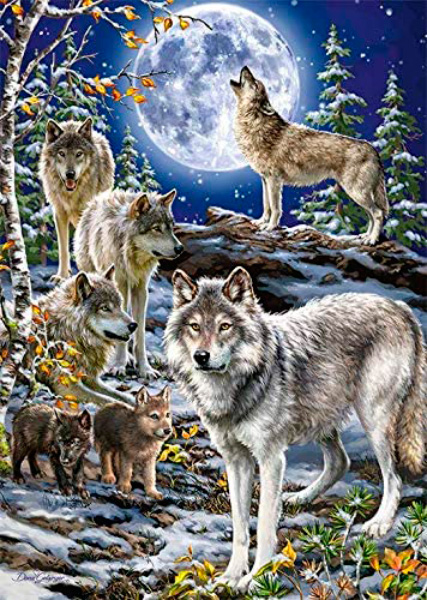 Puzzle Jumbo Manada de Lobos en Invierno de 500 Piezas