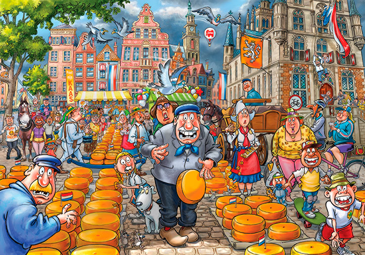 Puzzle Jumbo Original El Mercado de Quesos de 1000 Piezas