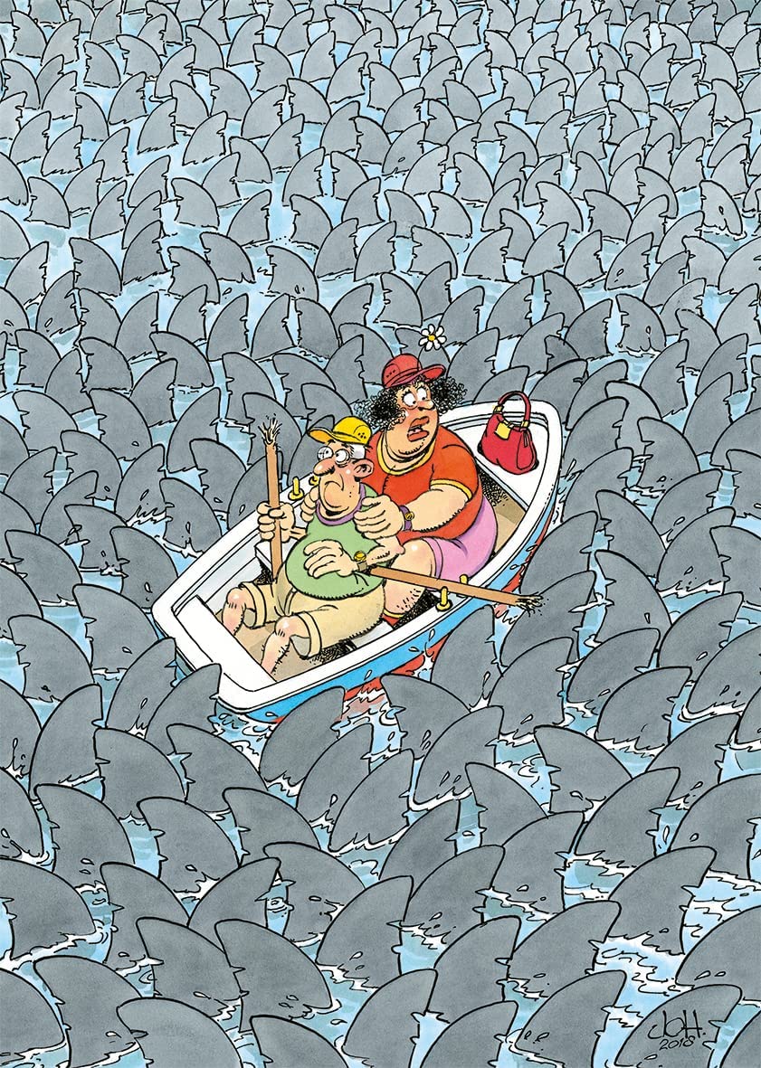 Puzzle Jumbo Tiburón-Manía de 500 Piezas