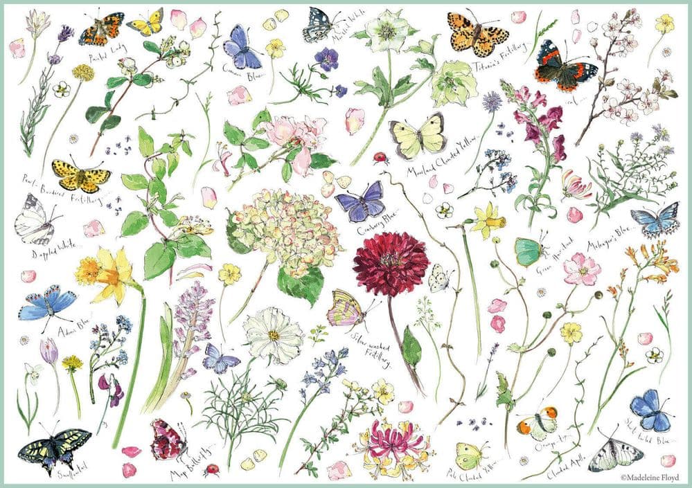 Puzzle Otter House Colección de Flores y Mariposas de 1000 Pzs