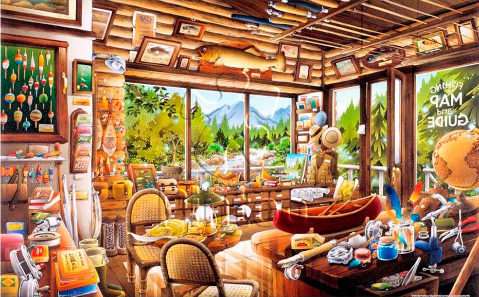 Puzzle Pintoo La Tienda de Mapas y Pesca de 1000 Piezas