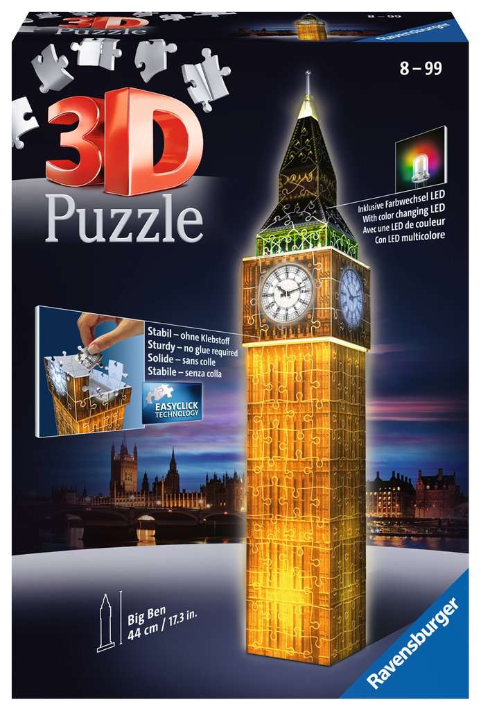 Comprar Puzzle Ravensburger Big Ben Night Edition 3D 3D 216 Piezas PZ