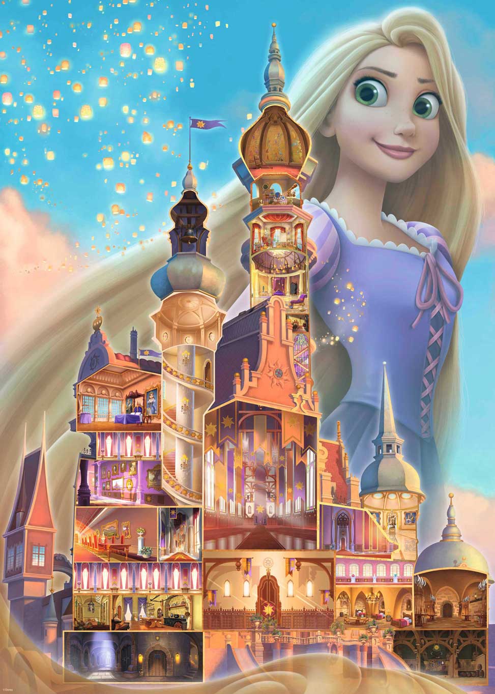 Puzzle Ravensburger Castillos Disney: Rapunzel de 1000 Pzs