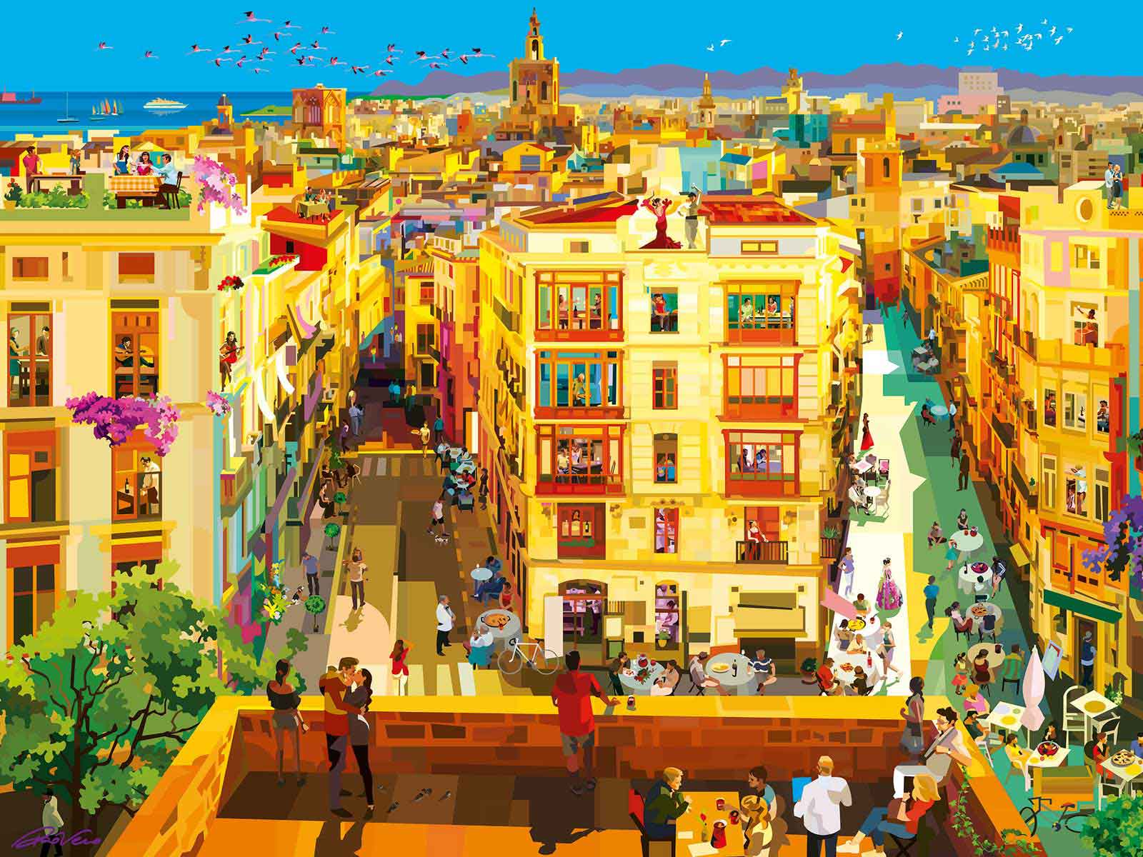Puzzle Ravensburger Cena en Valencia de 1500 Piezas