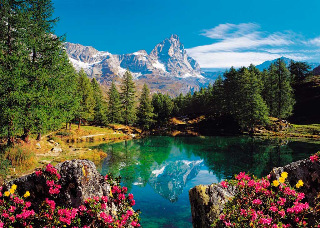 Puzzle Ravensburger Matterhorn, Lago de Montaña de 1500 Piezas