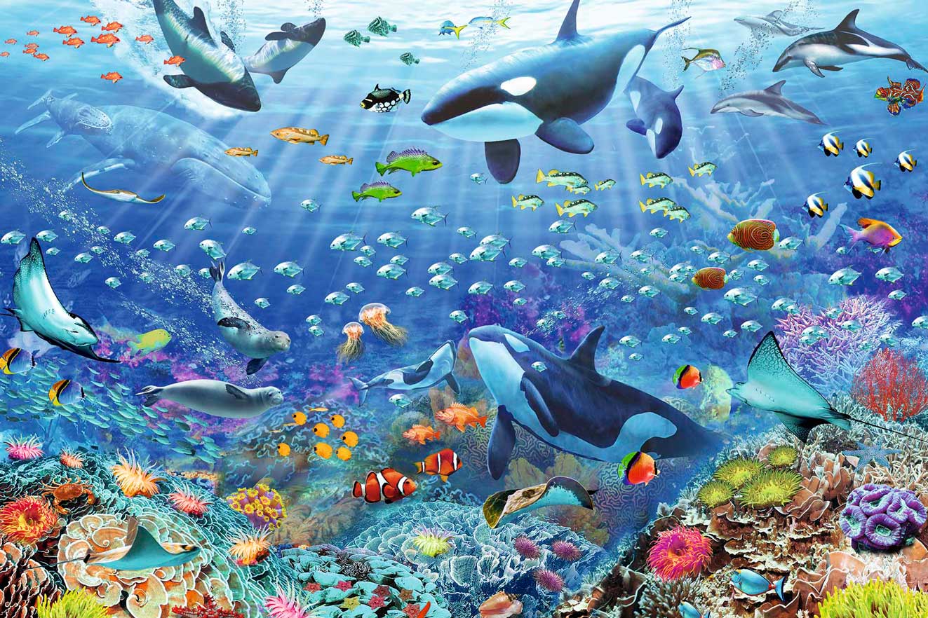 Puzzle Ravensburger Un Colorido Mundo Submarino de 3000 Pzs