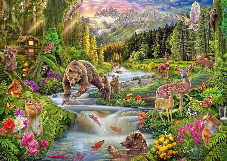 Puzzle Schmidt Animales del Bosque de 1000 Piezas