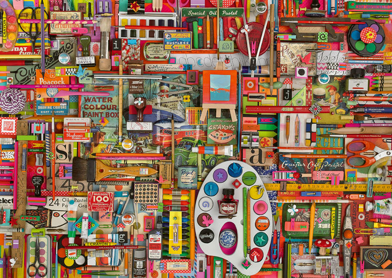 Puzzle Schmidt Materiales de Artista Vintage de 1000 Piezas