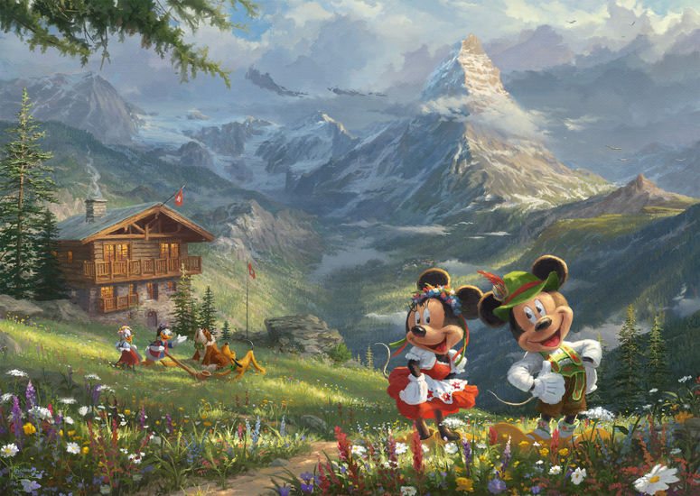 Puzzle Schmidt Mickey y Minnie en los Alpes de 1000 Pzs