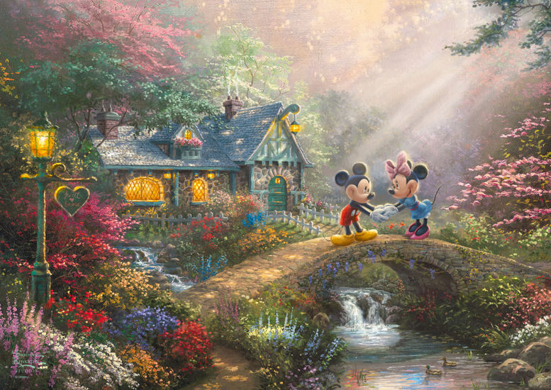 Puzzle Schmidt Puente del Amor de Mickey y Minnie, Lata de 500 P