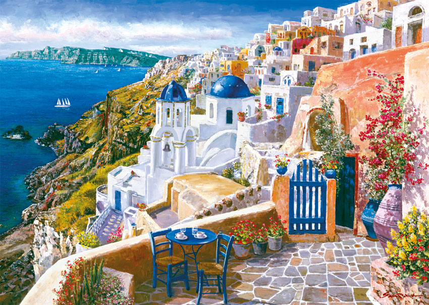 Sam Park, Puzzle Schmidt Santorini, Grecia de 1000 Piezas