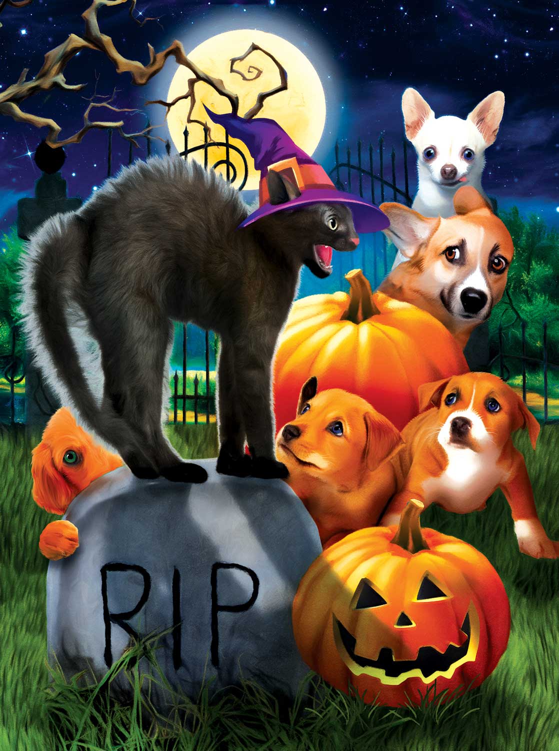 Puzzle SunsOut Cachorros en Halloween de 1000 Piezas