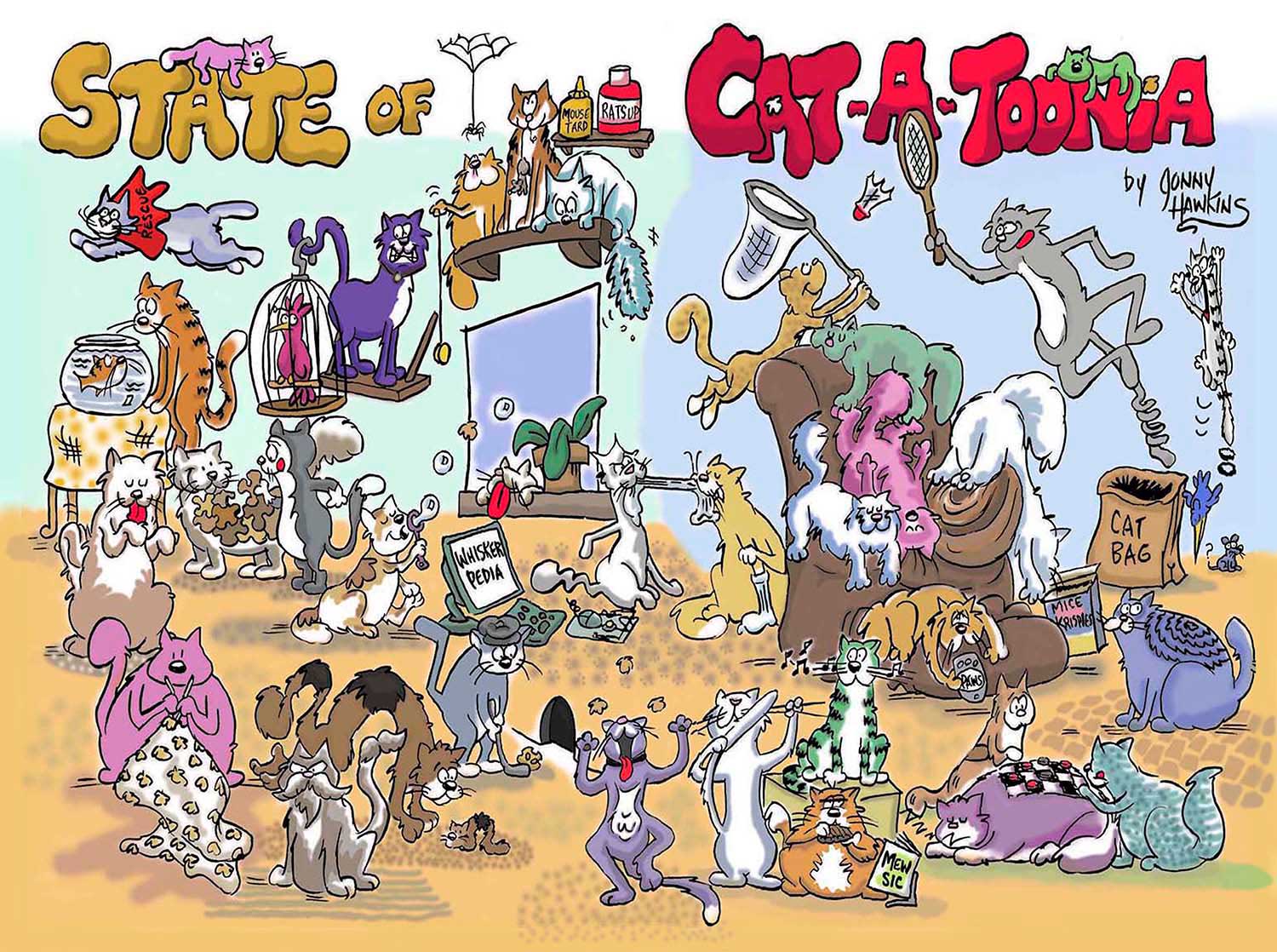 Puzzle SunsOut Estado de Cat-a-Toonia de 1000 Piezas