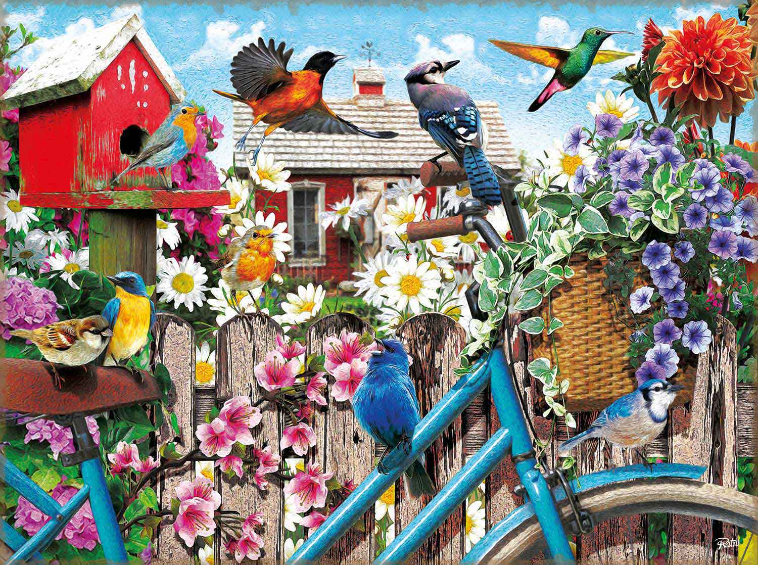 Puzzle SunsOut Reunión de Pájaros en Primavera de 1000 Piezas
