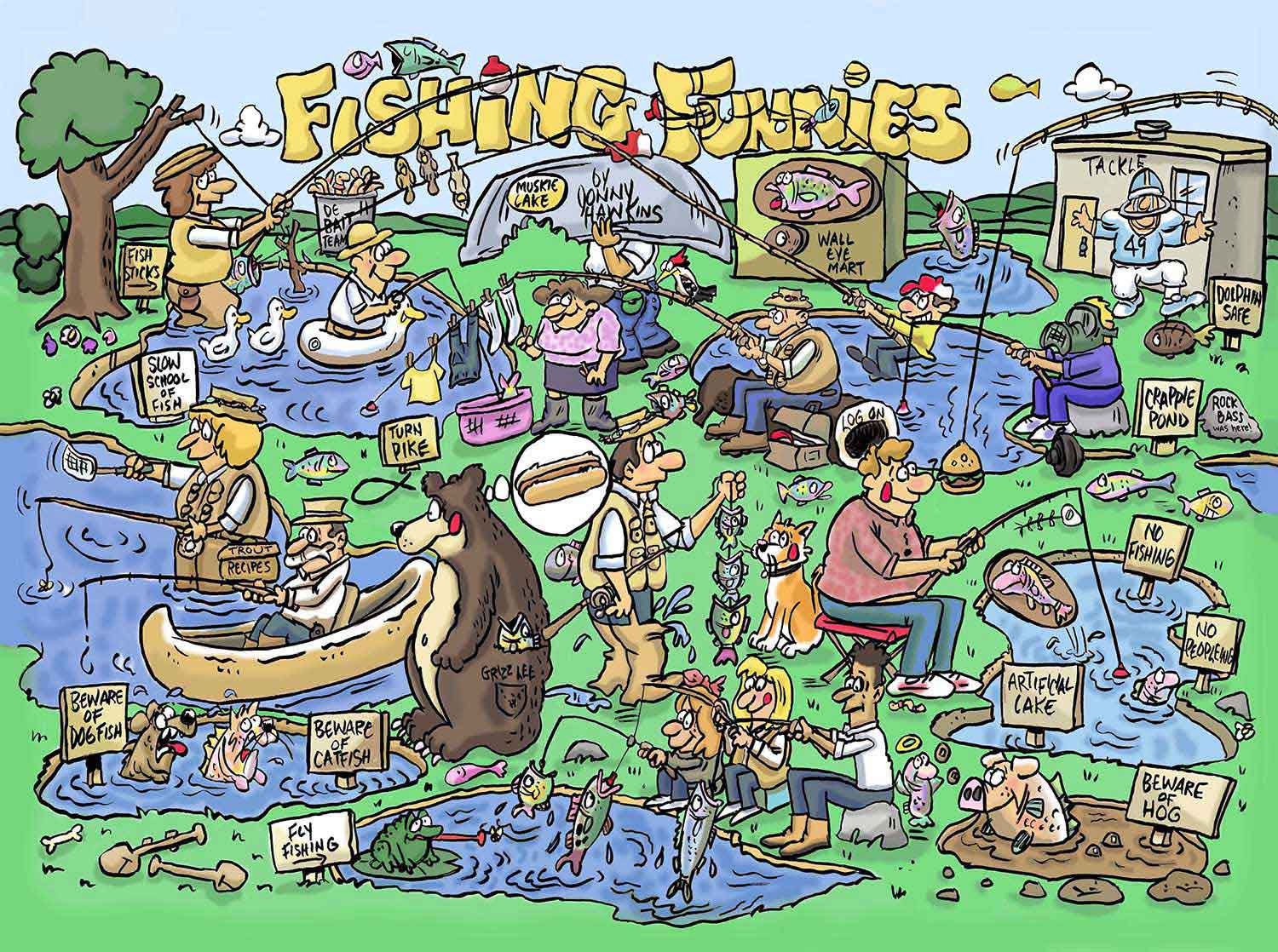 Puzzle SunsOut Tiras Cómicas de Pesca de 1000 Piezas
