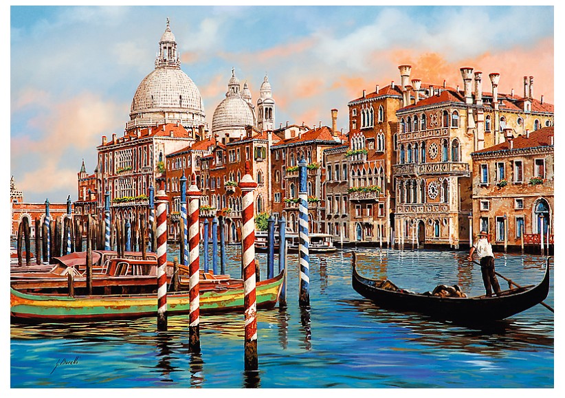 Puzzle Trefl Atardecer en el Canal de Venecia de 1000 Piezas