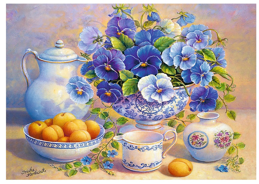 Puzzle Trefl Bodegón de Flores y Albaricoques de 1000 Piezas