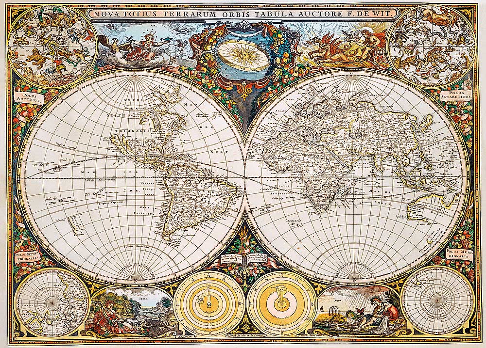Puzzle Trefl Madera Mapa del Mundo Antiguo de 1000 Piezas