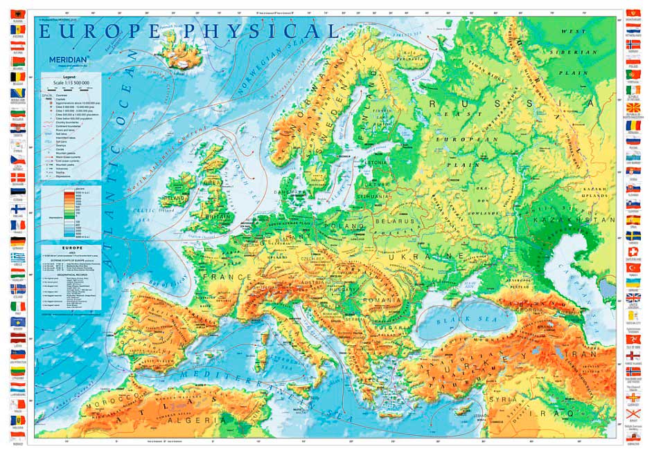 Puzzle Trefl Mapa Físico de Europa de 1000 Piezas