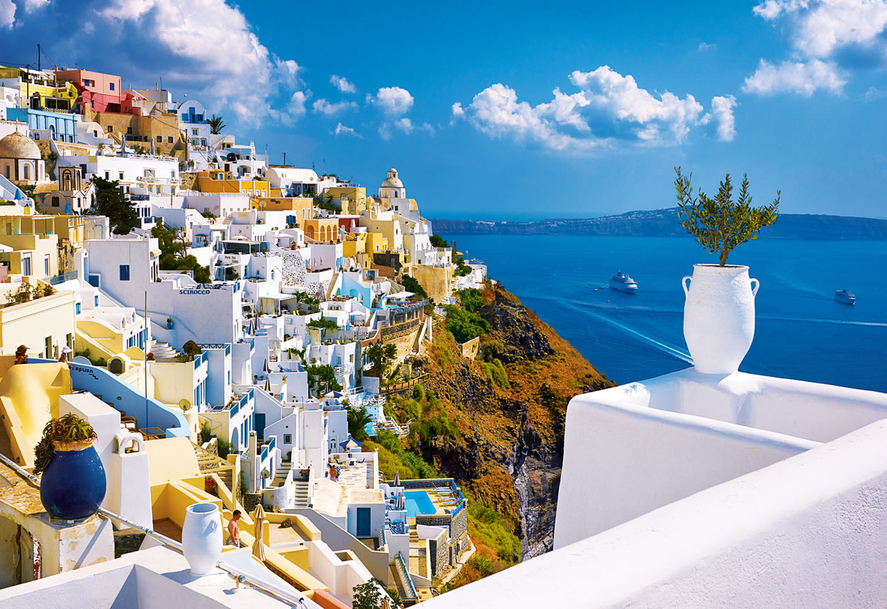 Puzzle Trefl Santorini, Grecia de 1500 Piezas
