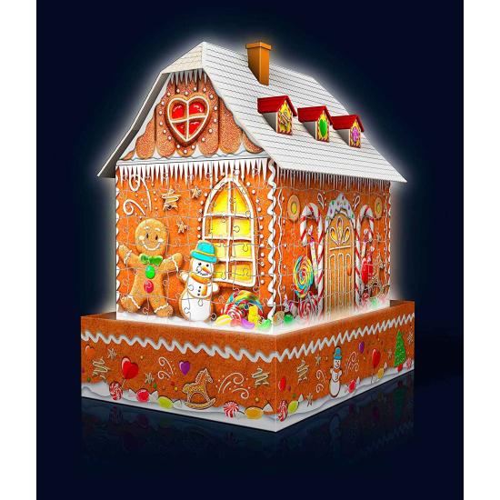 Puzzle 3D Ravensburger Casa de Jengibre con LED de 216 Pzs Puzzle 3D Ravensburger Casa de Jengibre con LED de 216 Pzs