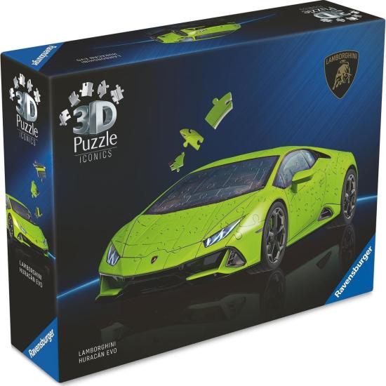 Puzzle 3D Ravensburger Lamborghini Huracan Evo Verde de 108 Pzs
