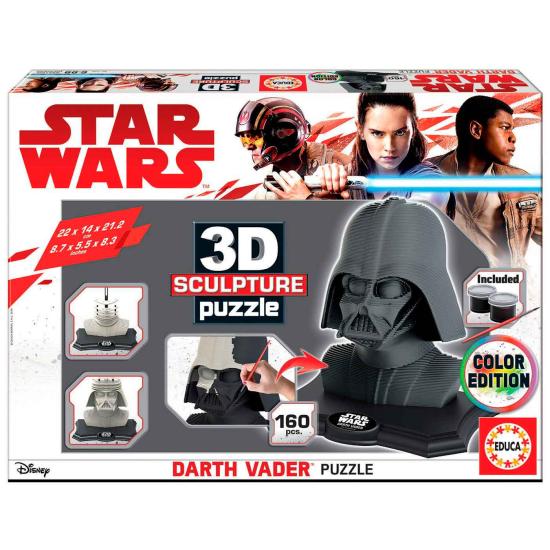 Puzzle 3D Sculpture Color Darth Vader de 160 Piezas