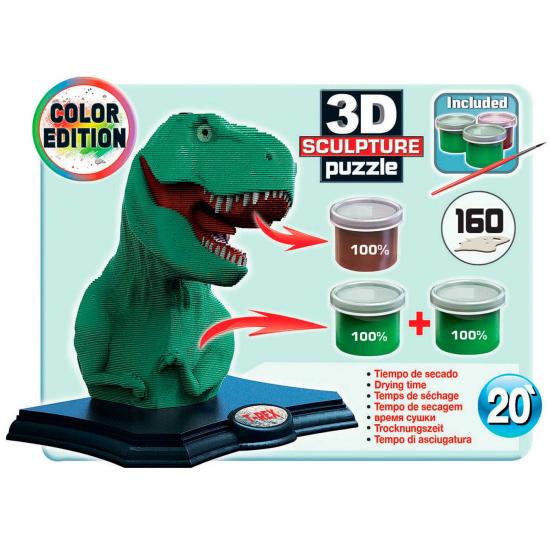 Puzzle 3D Sculpture Color T-Rex de 160 Piezas