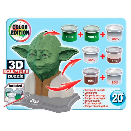 Puzzle 3D Sculpture Color Yoda Star Wars de 160 Piezas