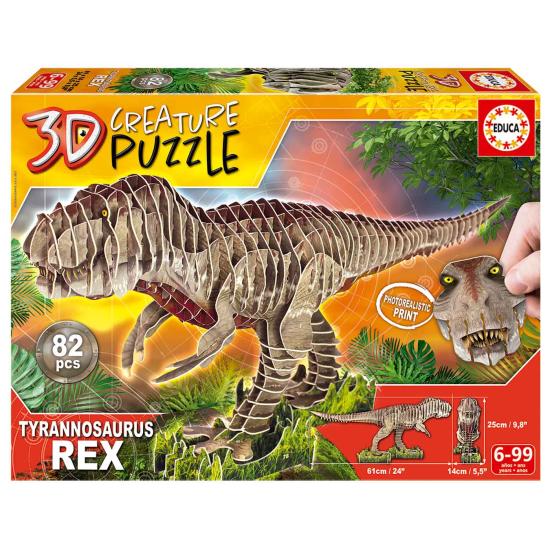 Puzzle Educa 3D Tiranosaurus Rex Creature de 82 Piezas Puzzle Educa 3D Tiranosaurus Rex Creature de 82 Piezas