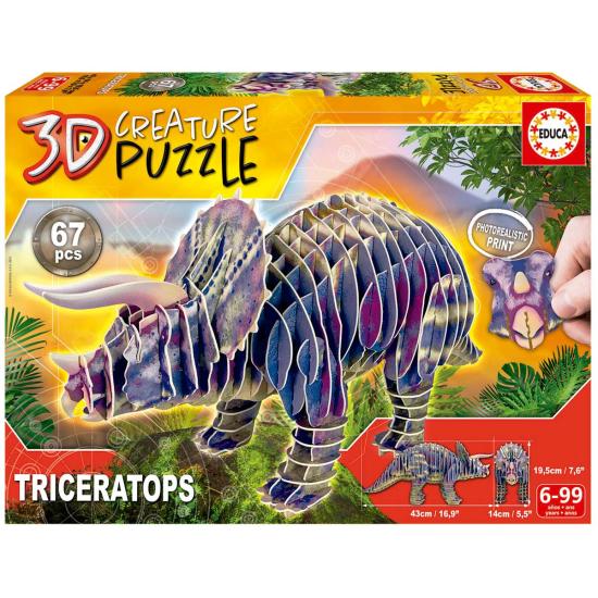 Puzzle Educa 3D Triceratops Creature de 67 Piezas Puzzle Educa 3D Triceratops Creature de 67 Piezas