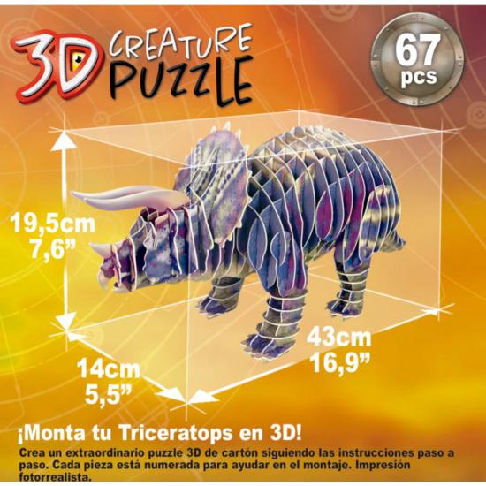 Puzzle Educa 3D Triceratops Creature de 67 Piezas Puzzle Educa 3D Triceratops Creature de 67 Piezas