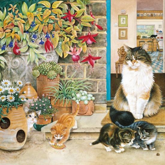Puzzle Alipson Agneatha y sus Gatitos de 1000 Piezas